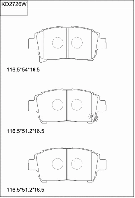 Brake Pad Set, disc brake (KD2726W)