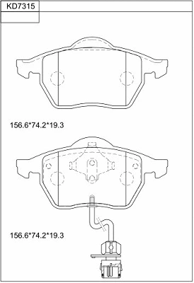 Brake Pad Set, disc brake (KD7315)