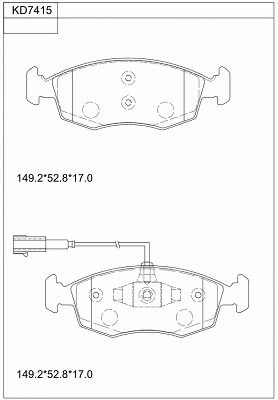 Brake Pad Set, disc brake (KD7415)