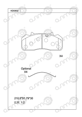 Brake Pad Set, disc brake (KD0802)