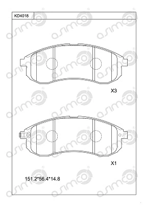 Brake Pad Set, disc brake (KD4018)