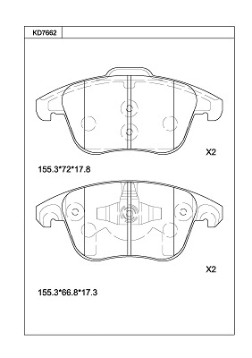 Brake Pad Set, disc brake (KD7662)