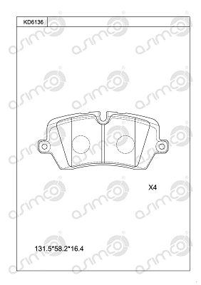 Brake Pad Set, disc brake (KD6136)