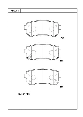 Brake Pad Set, disc brake (KD9064)