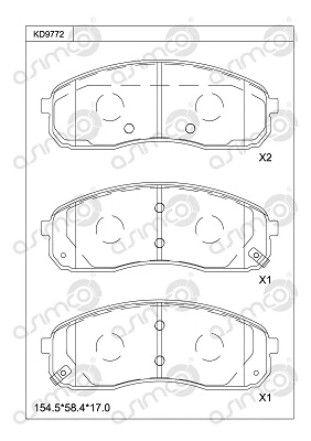 Brake Pad Set, disc brake (KD9772)