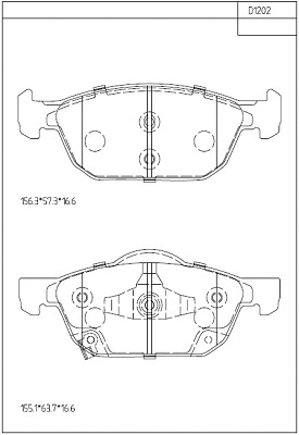 Brake Pad Set, disc brake (KD1202)