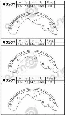 Brake Shoe Set (K3301)