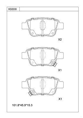 Brake Pad Set, disc brake (KD2035)