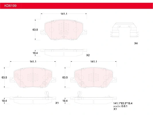 Brake Pad Set, disc brake (KD6199)