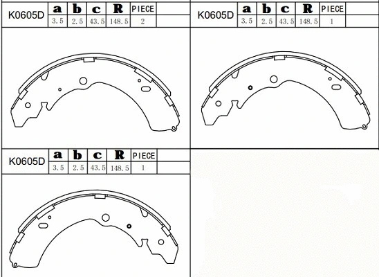 Brake Shoe Set (K0605D)