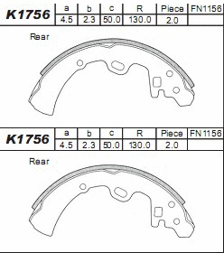 Brake Shoe Set (K1756)