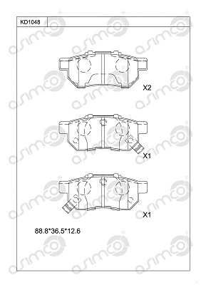 Brake Pad Set, disc brake (KD1048)