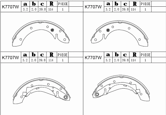 Brake Shoe Set (K7707W)