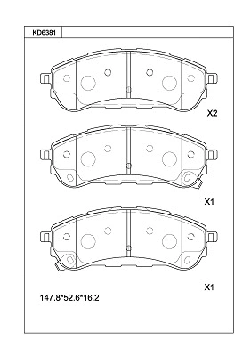 Brake Pad Set, disc brake (KD6381)