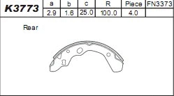 Brake Shoe Set (K3773)