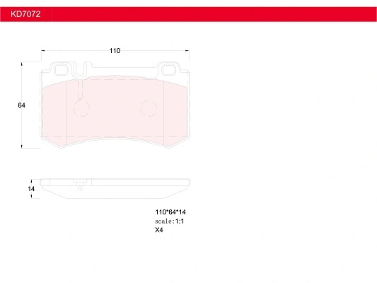 Brake Pad Set, disc brake (KD7072)