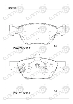 Brake Pad Set, disc brake (KD0738)