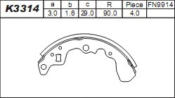 Brake Shoe Set (K3314)