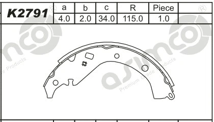 Brake Shoe Set (K2791)