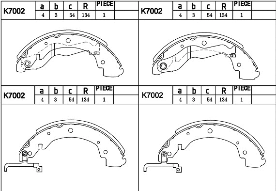 Brake Shoe Set (K7002)