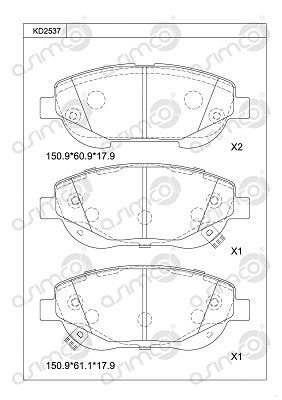 Brake Pad Set, disc brake (KD2537)