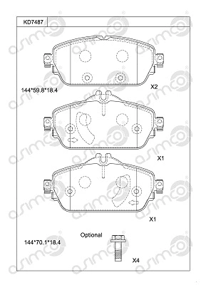 Brake Pad Set, disc brake (KD7487)