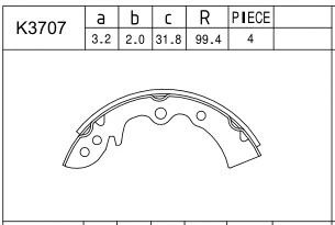 Brake Shoe Set (K3707)