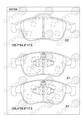 Brake Pad Set, disc brake (KD7356)