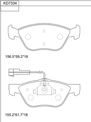 Brake Pad Set, disc brake (KD7334)