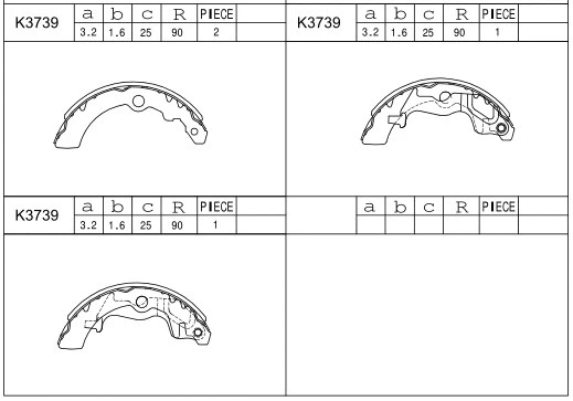 Brake Shoe Set (K3739)