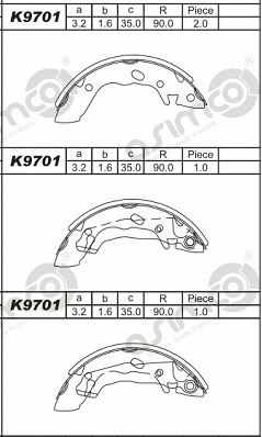 Brake Shoe Set (K9701)