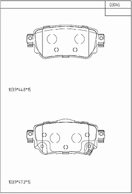 Brake Pad Set, disc brake (KD3045)