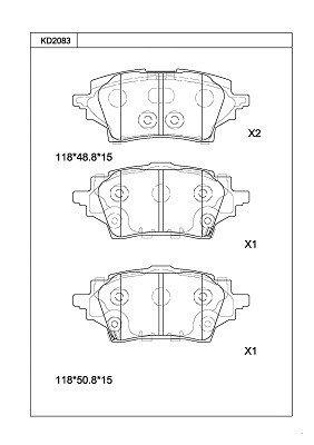 Brake Pad Set, disc brake (KD2083)