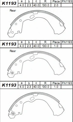 Brake Shoe Set (K1193)