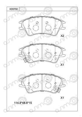 Brake Pad Set, disc brake (KD0702)