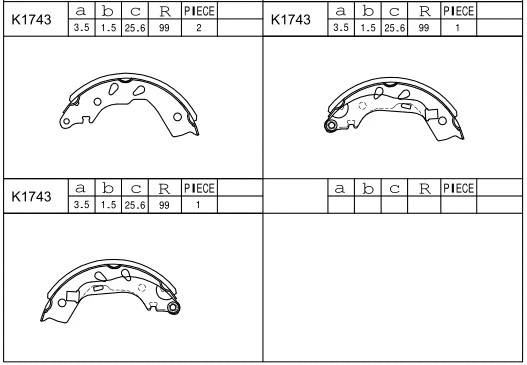 Brake Shoe Set (K1743)