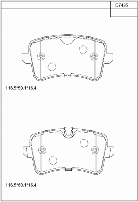 Brake Pad Set, disc brake (KD7435)