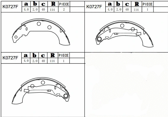 Brake Shoe Set (K0727F)