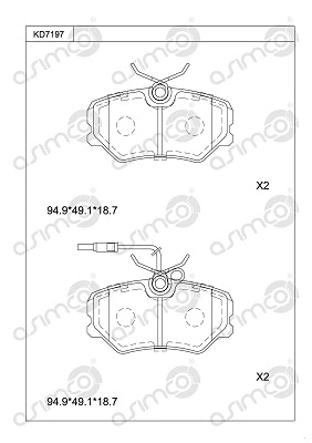 Brake Pad Set, disc brake (KD7197)