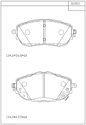 Brake Pad Set, disc brake (KD2002)