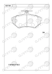Brake Pad Set, disc brake (KD7169)