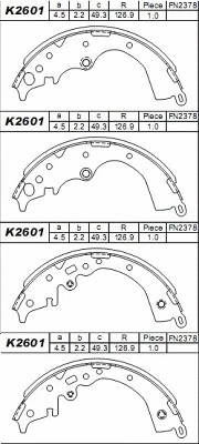 Brake Shoe Set (K2601)