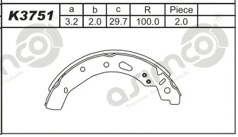 Brake Shoe Set (K3751)