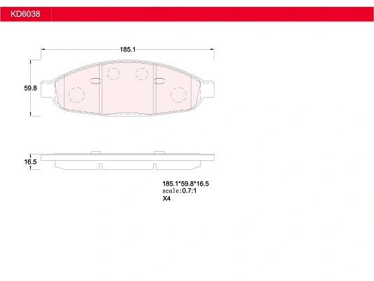 Brake Pad Set, disc brake (KD6038)