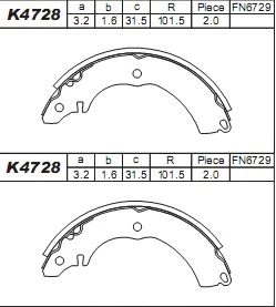 Brake Shoe Set (K4728)
