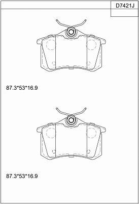 Brake Pad Set, disc brake (KD7421)