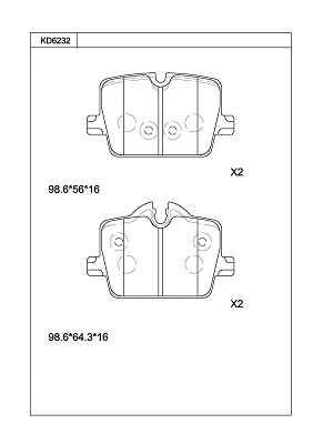 Brake Pad Set, disc brake (KD6232)