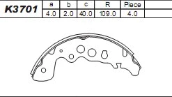 Brake Shoe Set (K3701)