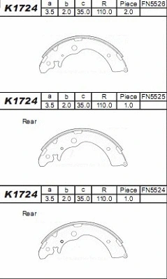Brake Shoe Set (K1724)