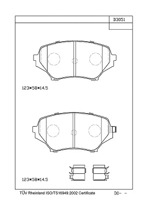 Brake Pad Set, disc brake (KD3051)